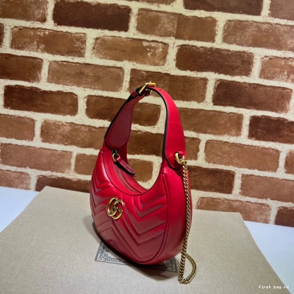 First bag ru bag half-moon-shaped GUCCI mini GG Marmont 0808